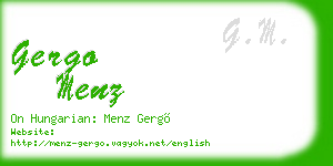 gergo menz business card